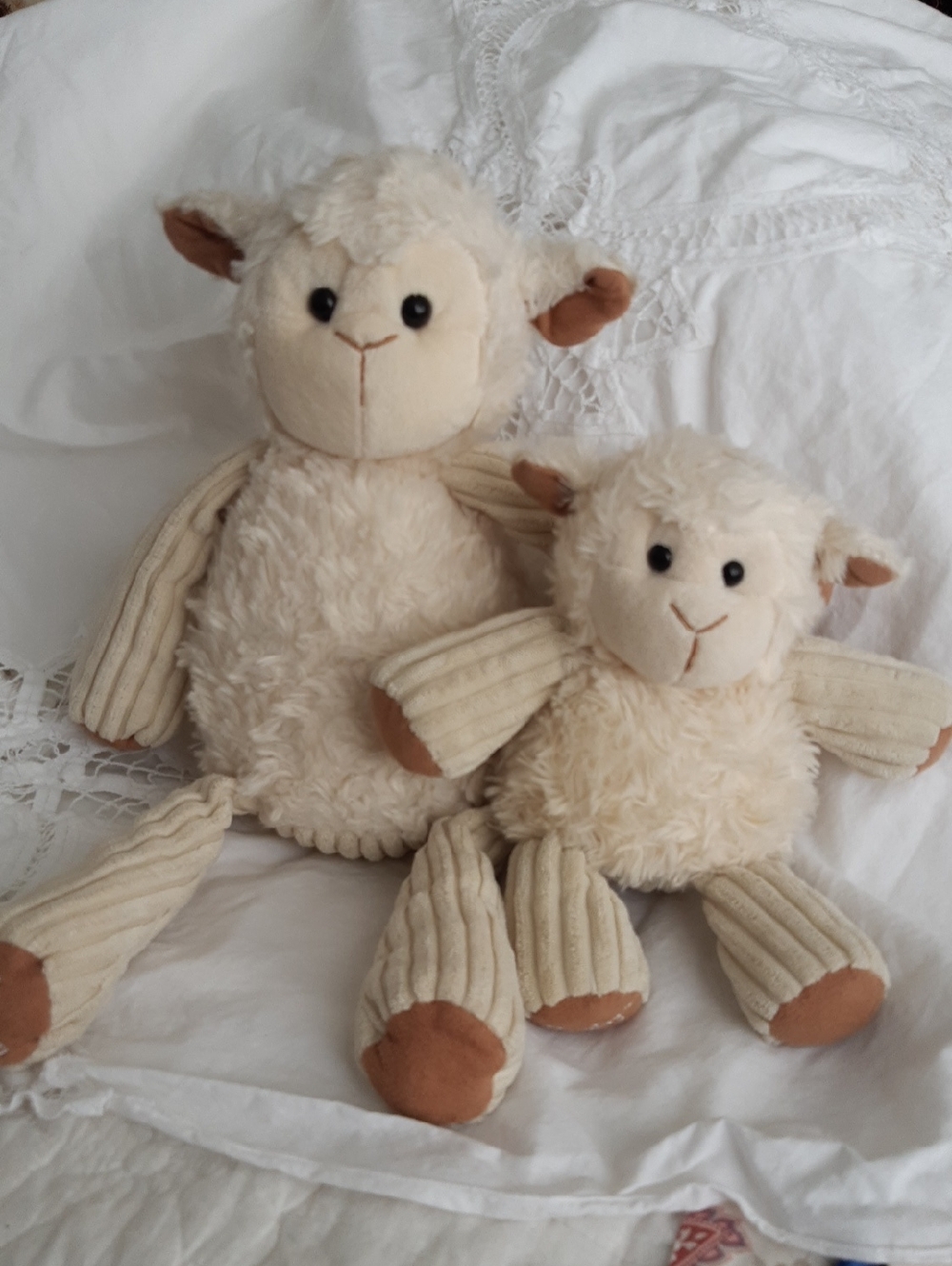 Scentsy Cream and Tan Lamb Plush Pair